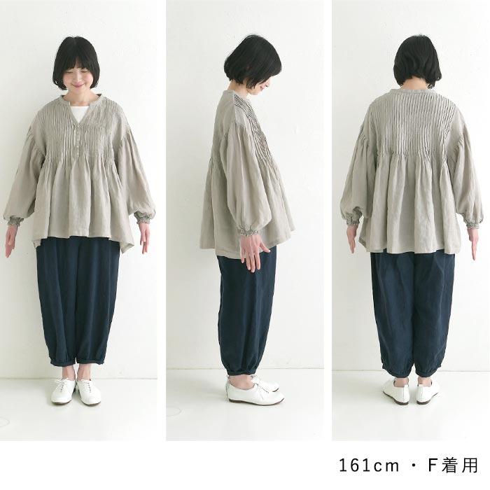 1981 新品【08Mab】風合いの良い ゆったり 前後着 リネンブラウス F 中古・古着通販】08MAB (ゼロハチマブ) リネンブラウス ブルー サイズ