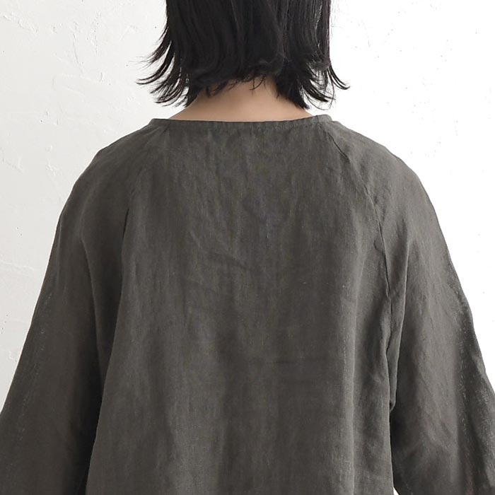 08Mab（ゼロハチマブ） ブラウス リネンシャンブレー ループボタン