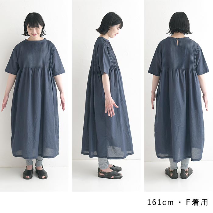 08Mab（ゼロハチマブ） ワンピース コットンリネンボイル ピンタック