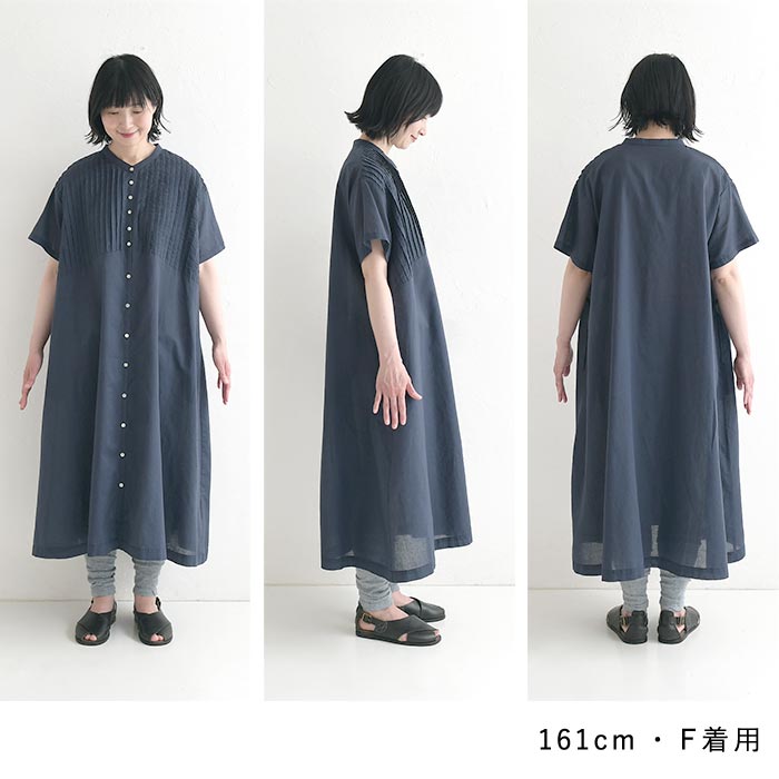 08Mab（ゼロハチマブ） ワンピース コットンリネンボイル 胸タック 春