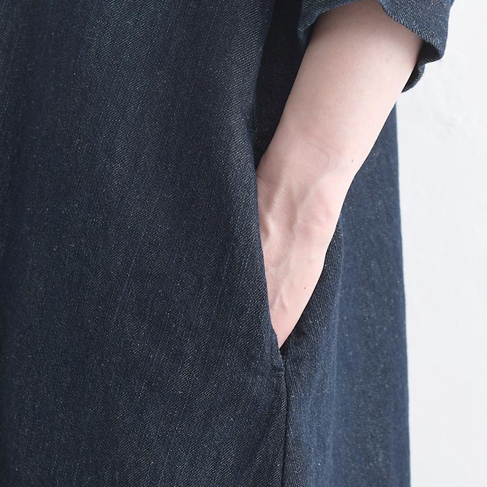 08Mab（ゼロハチマブ） ワンピース デニム 長袖 レディース リネン