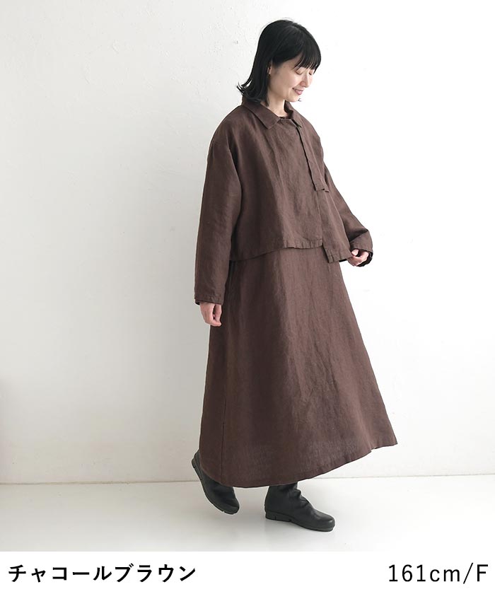 08Mab（ゼロハチマブ） ワンピース 綺麗シルエット 9番手リネン 秋 冬