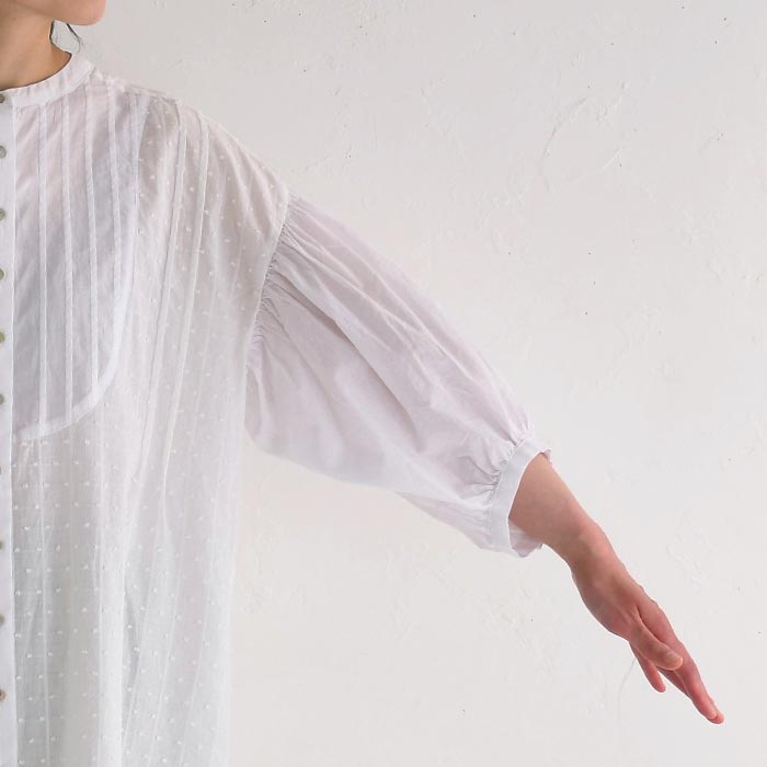 ブラウス レディース おしゃれ コットンドビーピンタック Sorte cuff 綿100％ 25SS0530, |  | 15