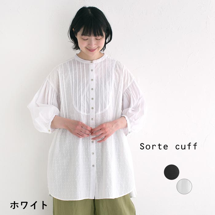 ブラウス レディース おしゃれ コットンドビーピンタック Sorte cuff 綿100％ 25SS0530, |  | 01
