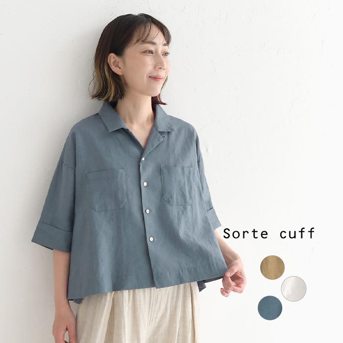 ブラウス 半袖 レディース ショート シャツジャケット Sorte