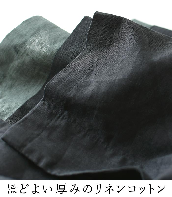 ワンピース ロング 半袖 レディース Sorte cuff リネンコットン テーラー襟 綿 麻 25SS0530, |  | 05