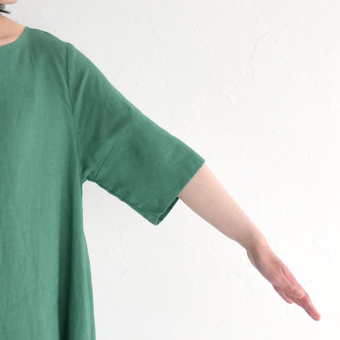 リネン ロングワンピース 半袖 レディース Sorte cuff 麻100％ 25SS0620,　爆買 |  | 14