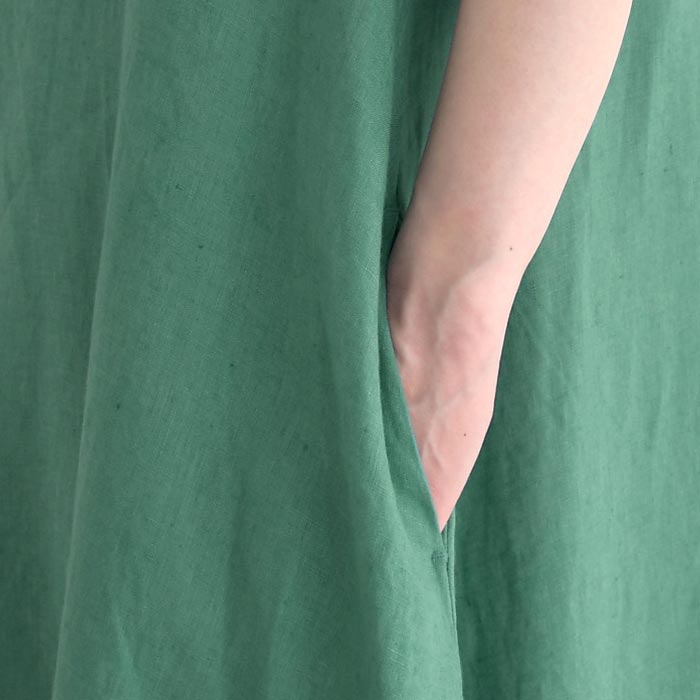 リネン ロングワンピース 半袖 レディース Sorte cuff 麻100％ 25SS0620,　爆買 |  | 16
