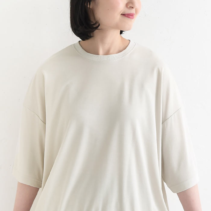 メール便可 接触冷感 プルオーバー 袖リブ 五分袖 レディース Tシャツ カットソー スムース 春 夏 26SS0604, |  | 16