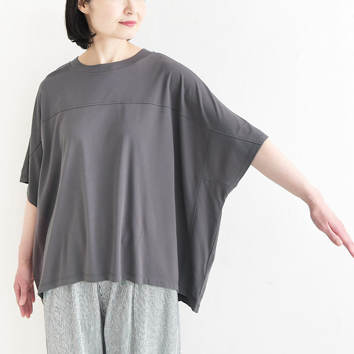 メール便可 接触冷感 プルオーバー 五分袖 レディース Tシャツ カットソー なめらかスムース 春 夏 26SS0604, |  | 19