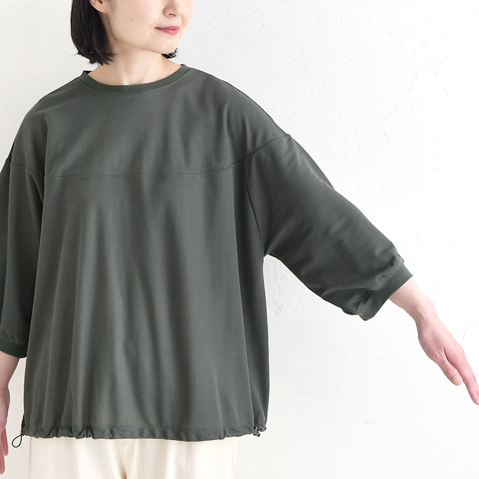 プチプラ接触冷感 カットソー 裾ドロスト レディース Tシャツ 無地 鹿の子 春夏 大きいサイズ 26SS0522, |  | 19
