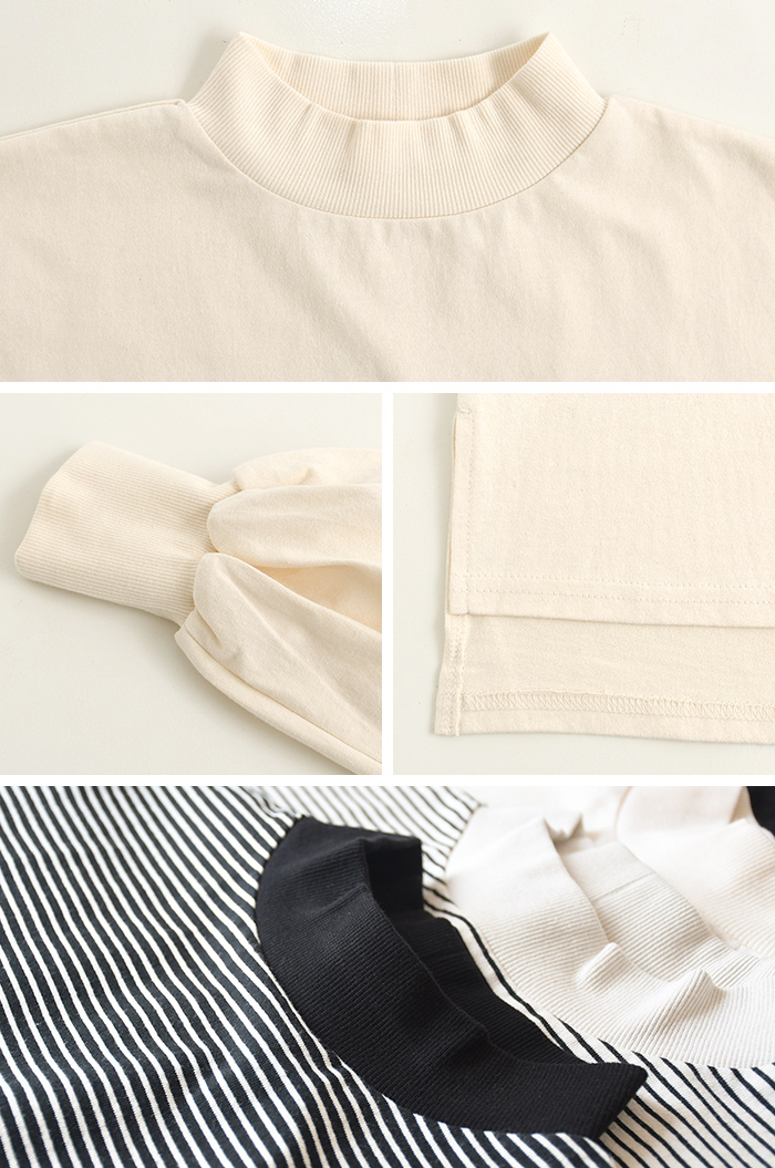 早割10％OFFクーポン プルオーバー ハイネック カットソー ボーダー 無地 綿100％  春 秋 冬 30代 40代 50代 26AW0904, |  | 21
