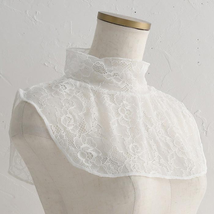 2点までメール便可 つけ襟 ネックカバー レース フェイクカラー 総レース フリル レディース ハイネック 26SS0116R, |  | 17