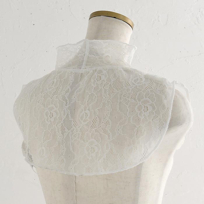 2点までメール便可 つけ襟 ネックカバー レース フェイクカラー 総レース フリル レディース ハイネック 26SS0116R, |  | 18