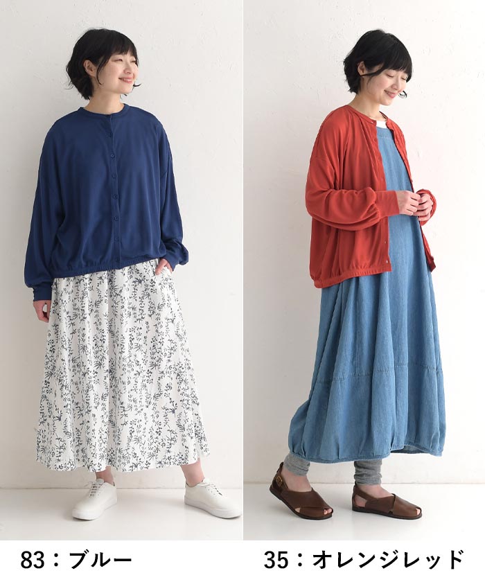 メール便可 UVケア カーディガン 接触冷感 ひんやり ワイド ゆったり 大きいサイズ クルーネック 25SS0321R, |  | 21