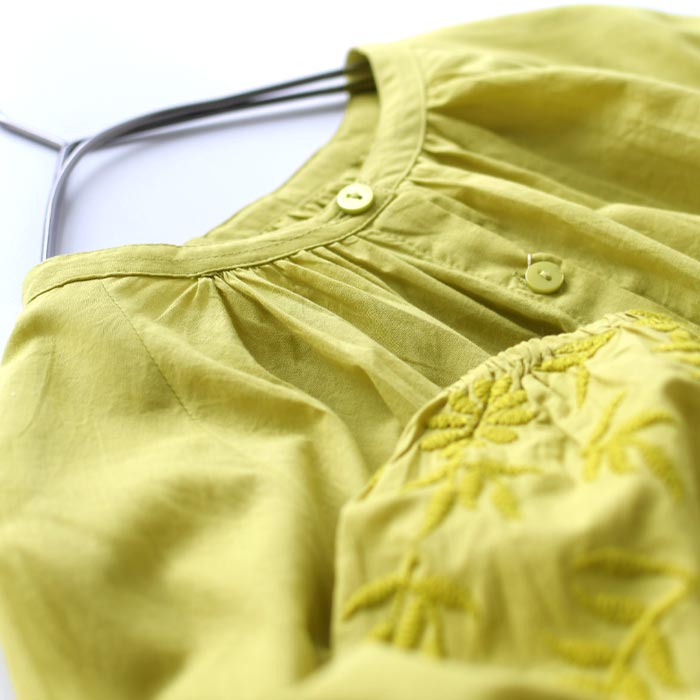 メール便可 ブラウス 涼しい レディース インド綿 袖刺繍 シャツ ノーカラー 薄手 綿100％ 25SS0523, |  | 13