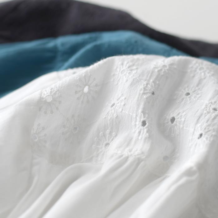 メール便可 プルオーバーブラウス 半袖 レディース インド綿 胸切替 刺繍 綿100％ 25SS0620, |  | 11