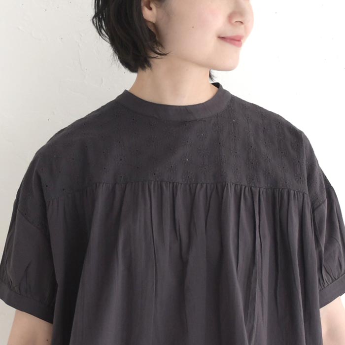 メール便可 プルオーバーブラウス 半袖 レディース インド綿 胸切替 刺繍 綿100％ 25SS0620, |  | 12