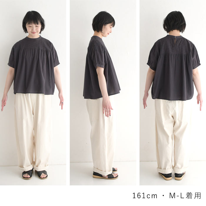 メール便可 プルオーバーブラウス 半袖 レディース インド綿 胸切替 刺繍 綿100％ 25SS0620, |  | 17