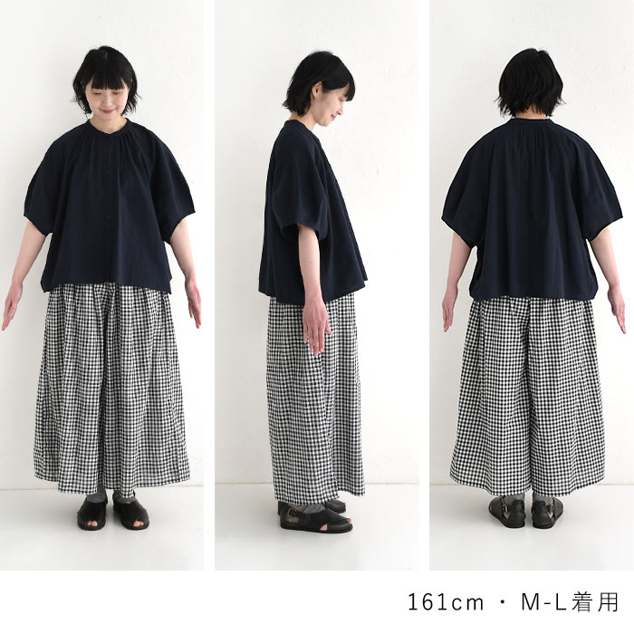 メール便可 ブラウス 半袖 レディース ドルマン袖 綿麻 ギャザー 25SS0418, |  | 20