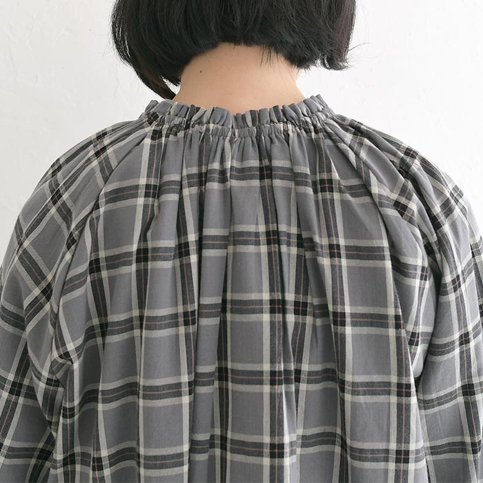 20％OFF セール！ 返品交換不可 ブラウス 長袖 レディース 綿キャンブリック チェック 綿100％ 25AW0904, q1128, q2, 爆買 |  | 17