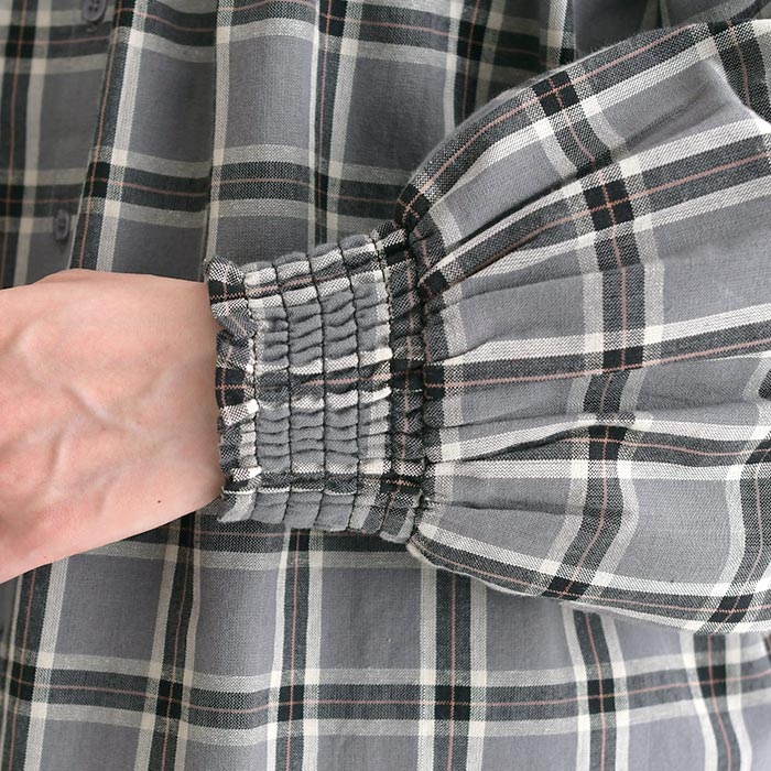 20％OFF セール！ 返品交換不可 ブラウス 長袖 レディース 綿キャンブリック チェック 綿100％ 25AW0904, q1128, q2, 爆買 |  | 18