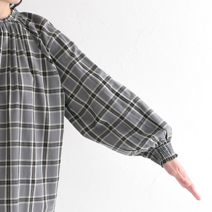 20％OFF セール！ 返品交換不可 ブラウス 長袖 レディース 綿キャンブリック チェック 綿100％ 25AW0904, q1128, q2, 爆買 |  | 19