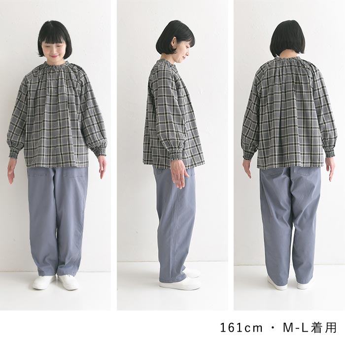 20％OFF セール！ 返品交換不可 ブラウス 長袖 レディース 綿キャンブリック チェック 綿100％ 25AW0904, q1128, q2, 爆買 |  | 21