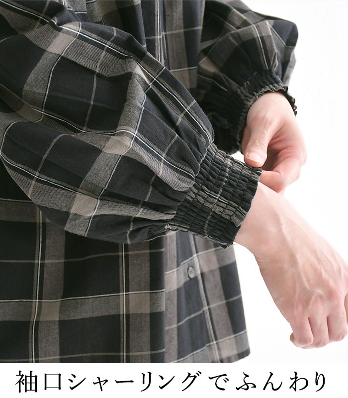 20％OFF セール！ 返品交換不可 ブラウス 長袖 レディース 綿キャンブリック チェック 綿100％ 25AW0904, q1128, q2, 爆買 |  | 10