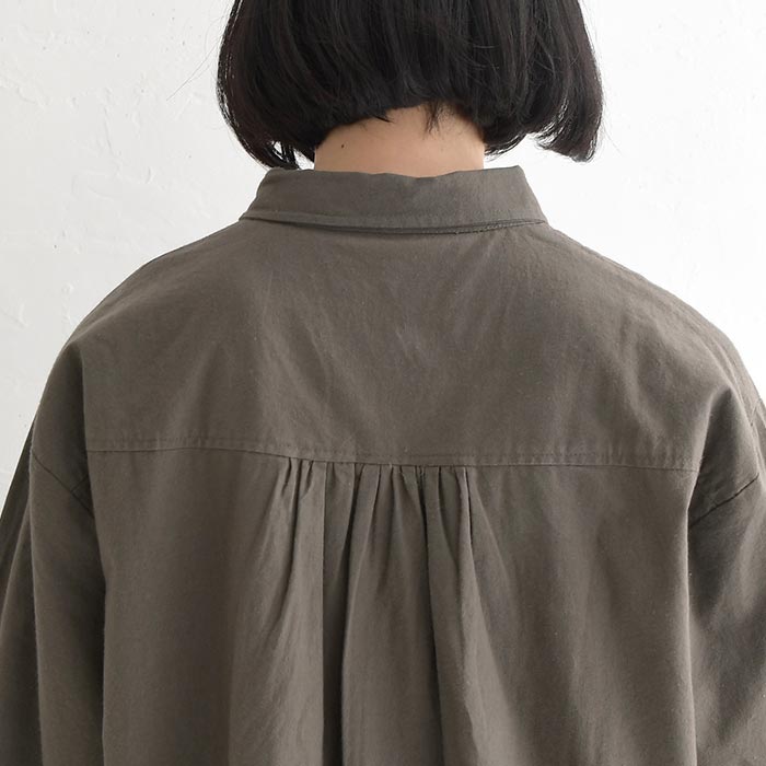 ブラウス シャツ コットン起毛 ギャザー 袖口リブ ふんわり ゆったり 綿100％ 30代 40代 50代 秋冬 25AW1219, |  | 18