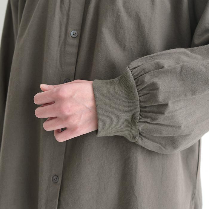 ブラウス シャツ コットン起毛 ギャザー 袖口リブ ふんわり ゆったり 綿100％ 30代 40代 50代 秋冬 25AW1219, |  | 20