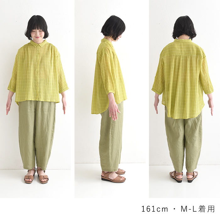 クーポンあり ブラウス 先染めチェック シャツ ワッシャーコットン 綿100％ 春 夏 30代 40代 50代 26SS0327, |  | 21