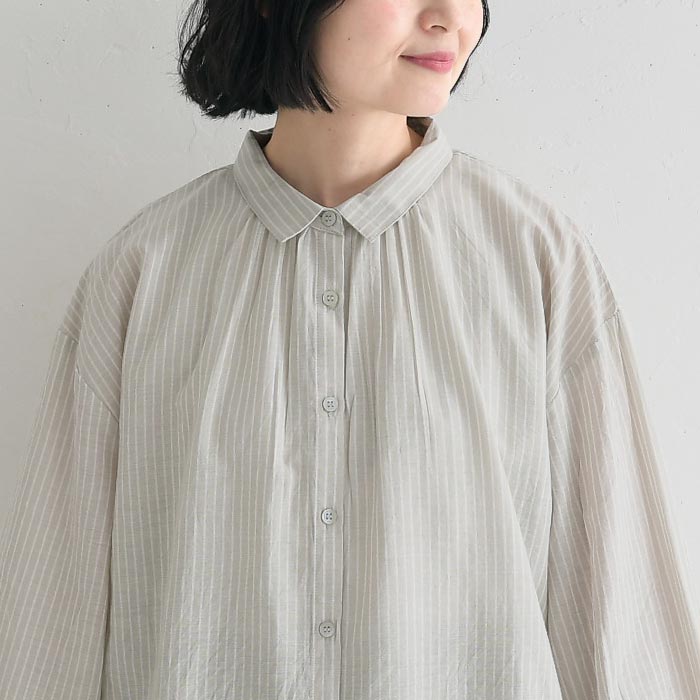 新作早割P5倍 ブラウス 裾刺繍 綿100％ キャンブリック ストライプ柄  春 夏 30代 40代 50代 26SS0319, |  | 15