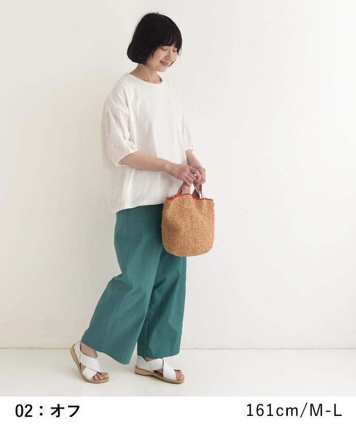 Tシャツ 布帛カットワークレース使い 綿100% コットン レディース 春 夏 30代 40代 50代 26SS0508, |  | 11