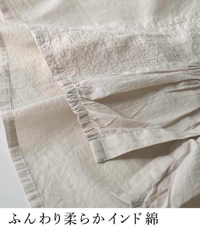 ブラウス カットワークレース インド綿 綿100%  レディース 春 夏 30代 40代 50代 26SS0508, |  | 07