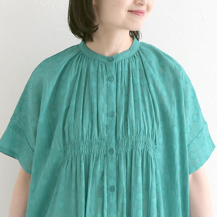 最大2000円OFFクーポンあり ワンピース ジャガード織り 半袖 インド綿 綿100%  春 夏 30代 40代 50代 26SS0703, 超PayPay祭 |  | 14