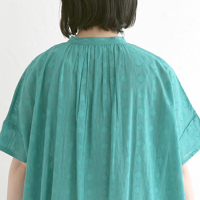 最大2000円OFFクーポンあり ワンピース ジャガード織り 半袖 インド綿 綿100%  春 夏 30代 40代 50代 26SS0703, 超PayPay祭 |  | 15