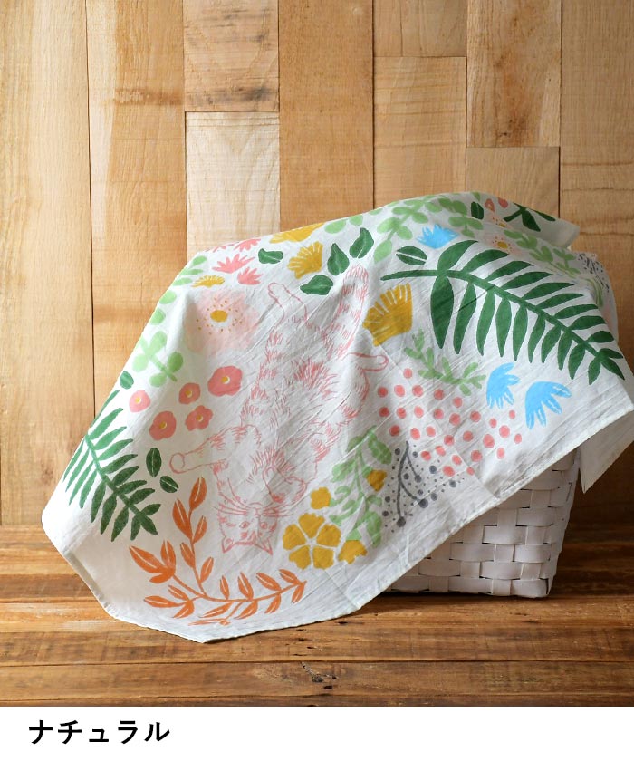 2点までメール便可 ハンカチ ボタニカル隠れ猫柄 大判サイズ 綿100% スカーフ バンダナ 70cm×70cm 26SS0529, |  | 08