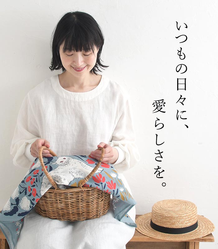 2点までメール便可 ハンカチ お花畑戯れ猫柄 大判サイズ 綿100% スカーフ バンダナ 70cm×70cm 26SS0529, |  | 04