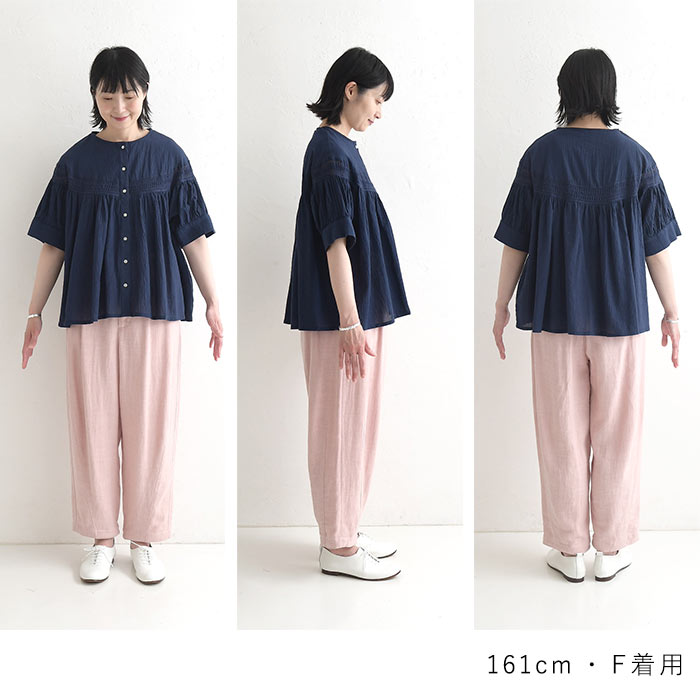 ブラウス Sorte cuff コットン ハシゴレース 切り替えブラウス 春 夏