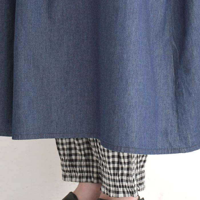 ノースリーブギャザーワンピース ロング レディース Sorte cuff コットンデニム 綿100％ 25SS0718, |  | 16