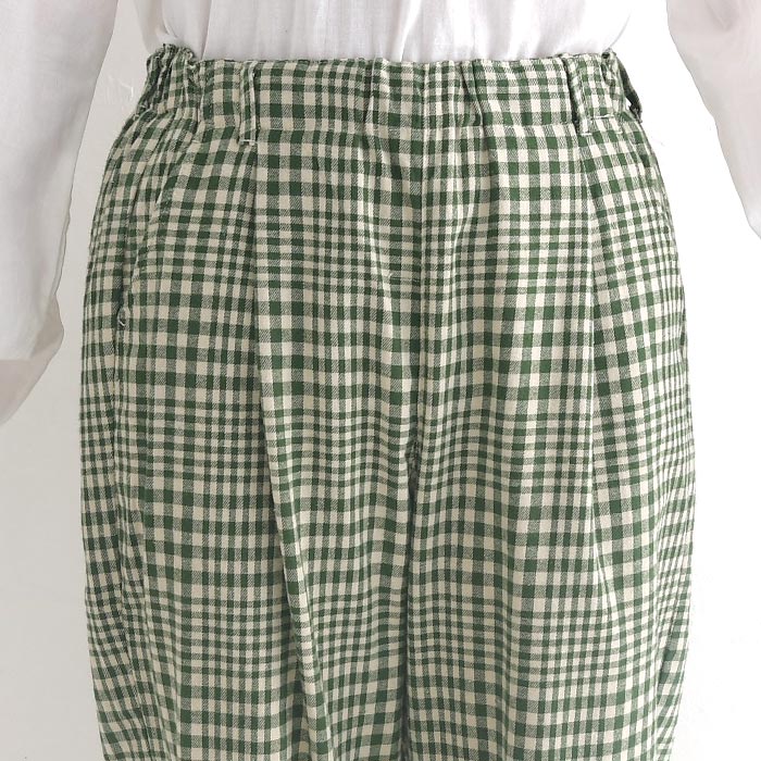 50％OFF セール！ 返品交換不可 パンツ テーパード レディース チェック ゆったり 綿ビエラ D*g*y 綿100％ 大きいサイズ 24AW1011, q1219, q5, | D*g*y | 12