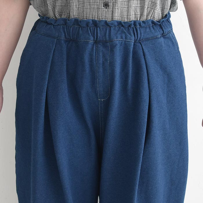 20％OFF セール！ 返品交換不可 コクーンパンツ ワイド ロング D*g*y デニム ストレッチ 裾タック ゆったりワイド 綿 25AW0904, q1128, q2, | D*g*y | 10
