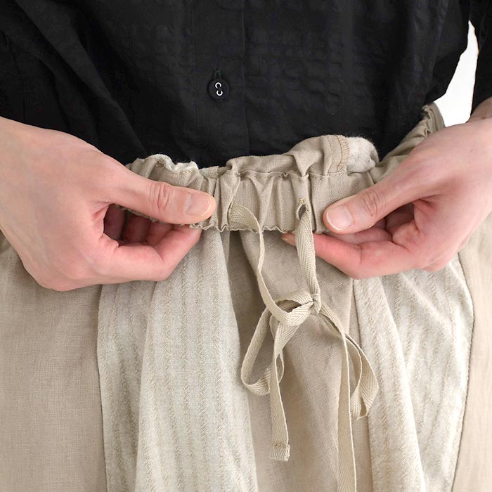 スカート ロング レディース 涼しい D*g*y 麻オックス 綿ドビー ストライプ配色 綿 麻 25SS0604, | D*g*y | 14