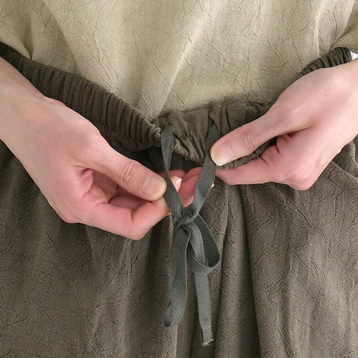 ワイドパンツ 涼しい レディース ゆったり ウエストゴム レーヨン ラミー 25SS0725, | D*g*y | 18