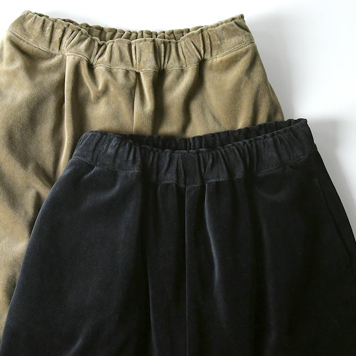 ワイドパンツ 綿別珍 コットンベロア 裾ダーツ ゆったり ウエストゴム 25AW1128, c1120, | D*g*y | 11