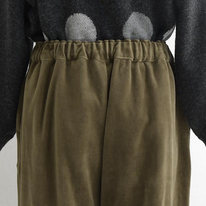 ワイドパンツ 綿別珍 コットンベロア 裾ダーツ ゆったり ウエストゴム 25AW1128, c1120, | D*g*y | 13