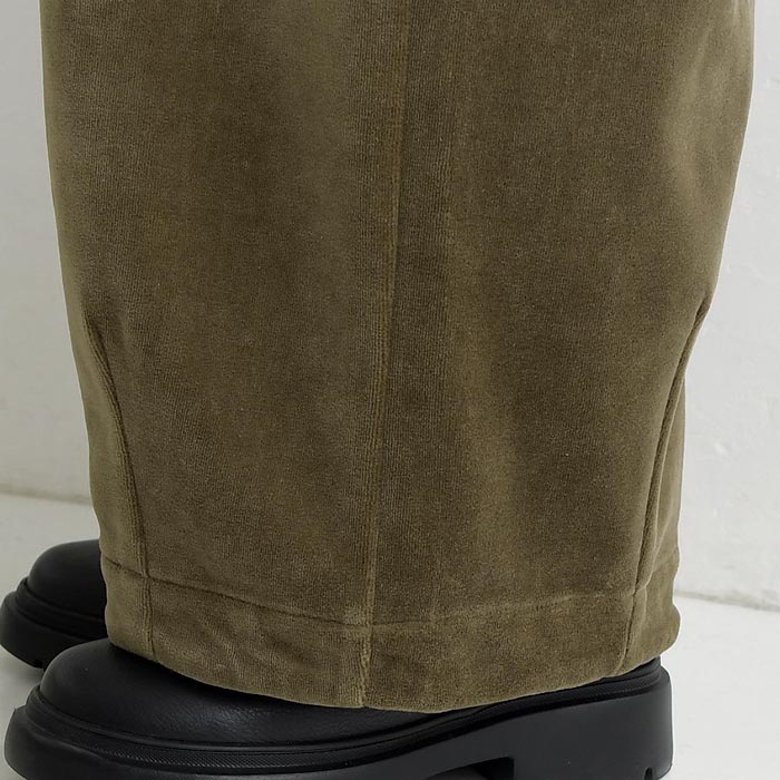 ワイドパンツ 綿別珍 コットンベロア 裾ダーツ ゆったり ウエストゴム 25AW1128, c1120, | D*g*y | 14