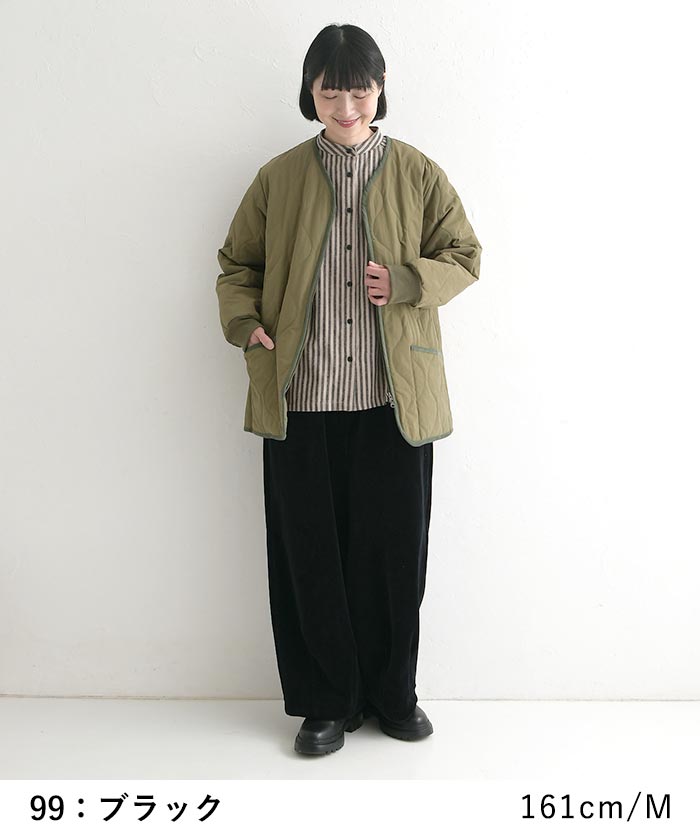 ワイドパンツ 綿別珍 コットンベロア 裾ダーツ ゆったり ウエストゴム 25AW1128, c1120, | D*g*y | 04