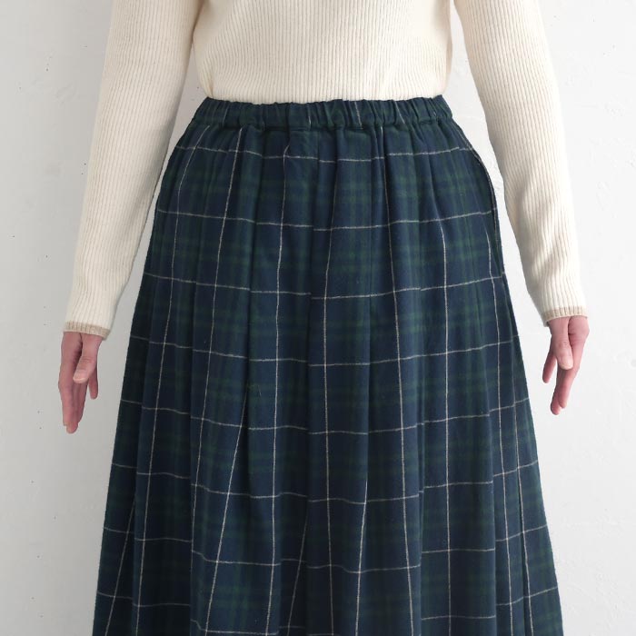 パンツ ロング レディース D*g*y 綿ビエラ チェック フレアシルエット スカート風 綿100％ 25AW1114, | D*g*y | 12